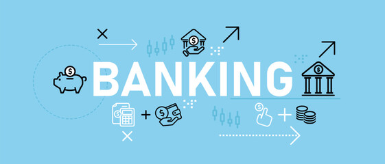 Banking monetary saving wealth management conceptual money saving piggybank dollar sign currency debit credit card wallet cash transfer payment financial icon design concept illustration