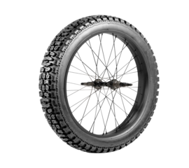 Bicycle tire and wheel isolated on white background.