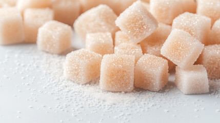 pile of raw brown sugar cubes