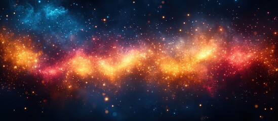 Naklejka premium Cosmic Nebula Vibrant colors of a nebula in space.