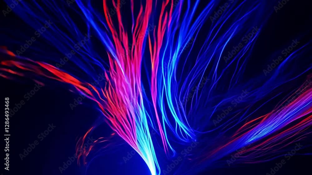 Poster a mesmerizing light display captivates viewers with rich blue hues cutting through darkness. the dyn