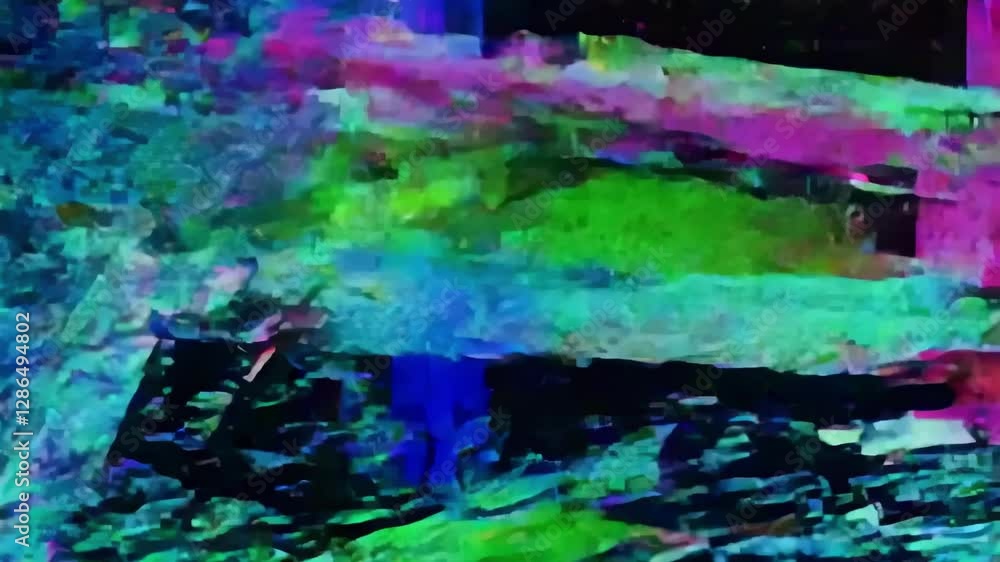 Poster experience a dynamic visual journey through an abstract digital landscape filled with vivid colors a