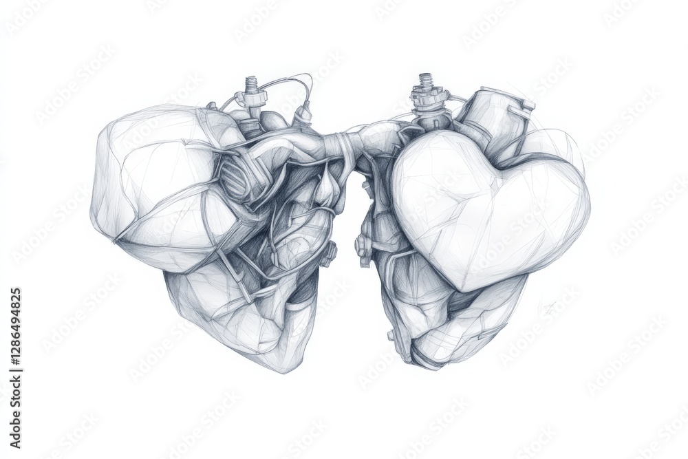Poster transparent glass heart with delicate smoke effect ethereal artistic composition modern abstract dig
