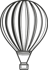 Obraz premium Black and white illustration of a hot air balloon in vector format.