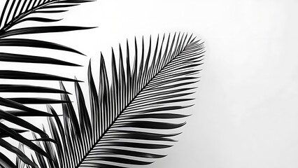 Black and White Palm Frond Minimalist Photography