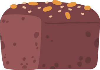 Black wheat bread with seeds