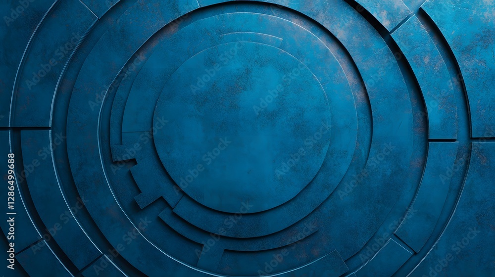 Poster captivating futuristic tech-inspired abstract blue circular geometric pattern background