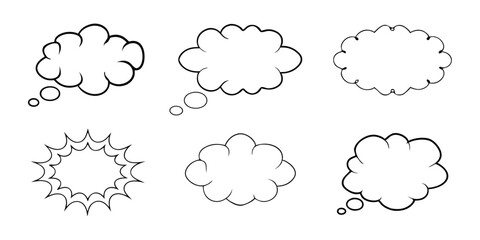 Hand-Drawn Grunge Speech Bubbles: Charcoal Chalk Doodle Vector Set

