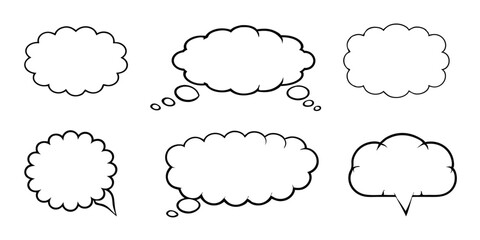 Hand-Drawn Grunge Speech Bubbles: Charcoal Chalk Doodle Vector Set

