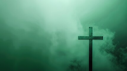 Fototapeta premium The Metaphors of Vitality, Religious Connotations and Cultural Reflections in the Green Background of Good Friday 