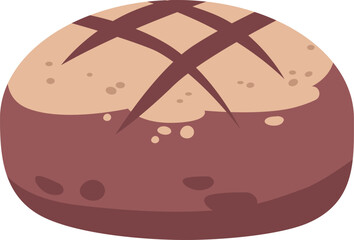 Black round bread vector illustration
