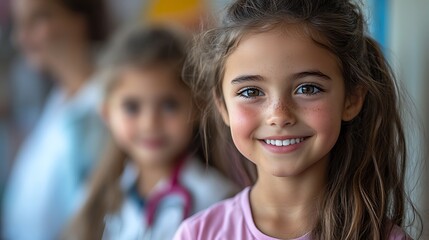 Smiling Girl Child Portrait Happy Freckles Healthcare