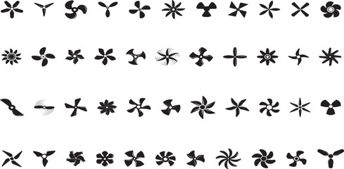 Naklejka premium Propeller icon vector set. Screw illustration sign collection. 