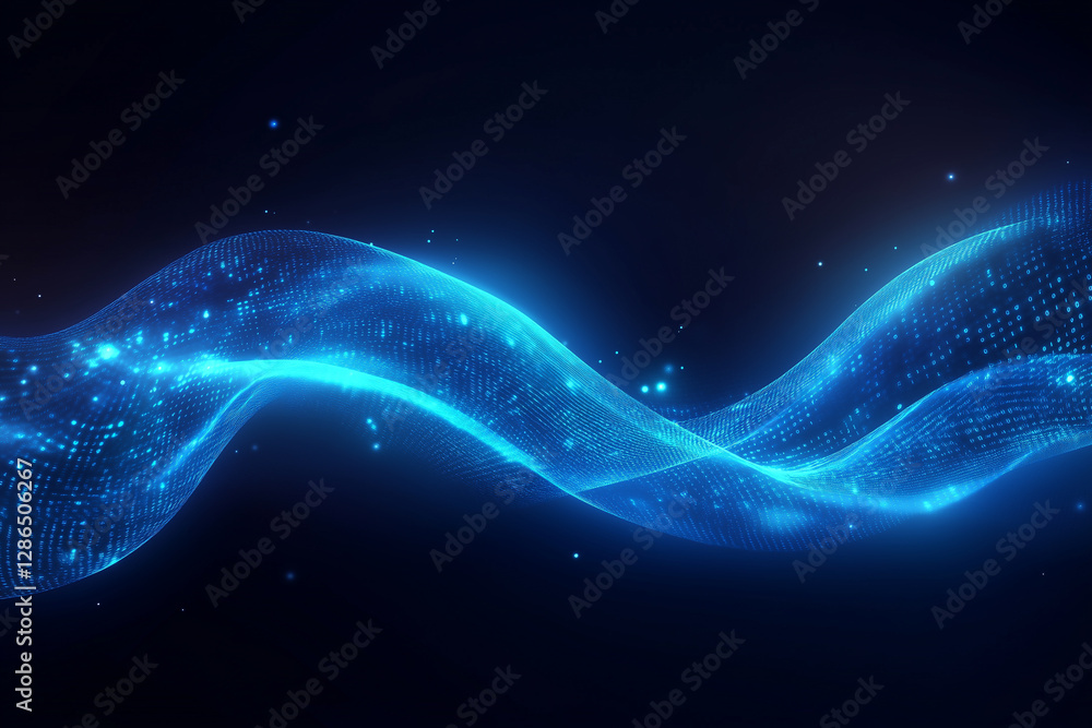 Poster blue binary data cyberspace background