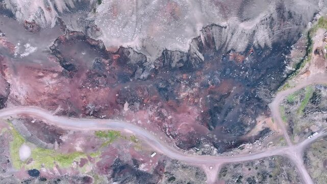 Divlit Volcano Cone and Kula geopark - Kula Salihli UNESCO Global Geopark and 4k divlit volcano view with drone