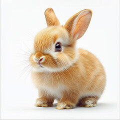 Obraz premium Cute Rabbit Isolated on White Background