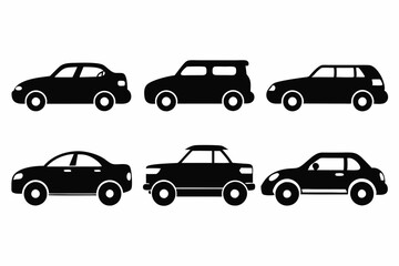 car icon set silhouette vector