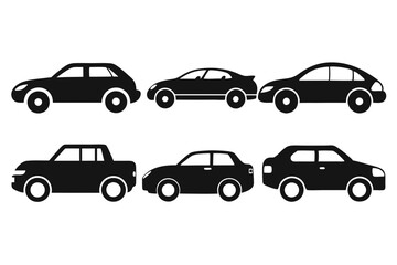 car icon set silhouette vector