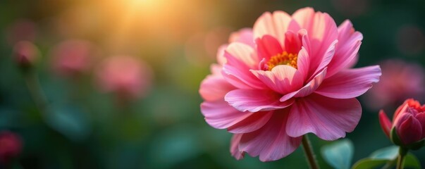Obraz premium Gentle illumination highlights intricate flower details in soft abstract space, garden, botanical, flower