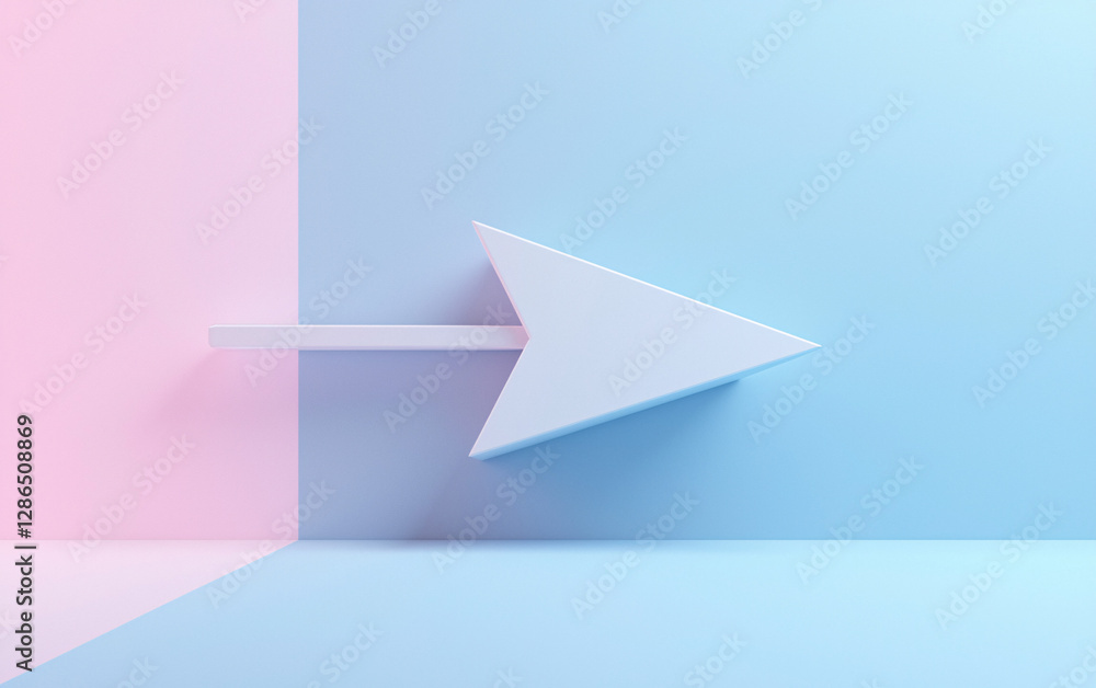 Fototapete 3D Render Arrow Set Light Color Directions Graphic Design Symbol Icon Sign Pointer Navigation Guide Interface Element Object Shape Directional Guidance Right Left Up Down Forward Backward
