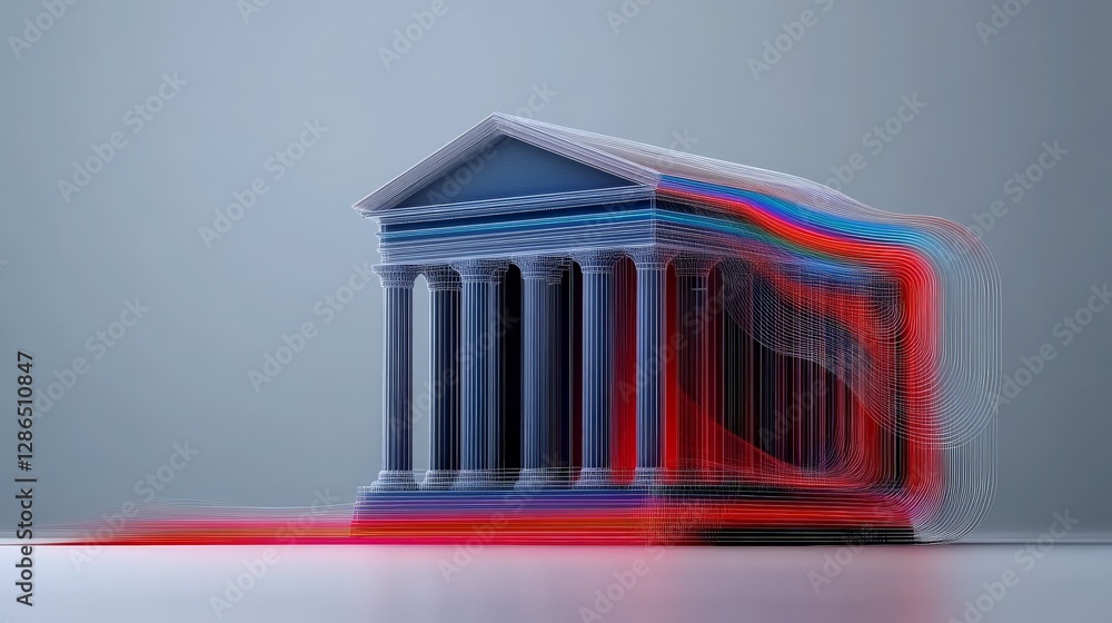 Aufkleber artistic representation of a classical building with modern elements