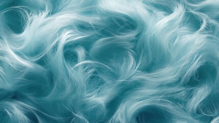 Fototapeta premium A detailed close-up showcasing vibrant blue hair with a thick, voluminous texture, highlighting its shine and unique color.