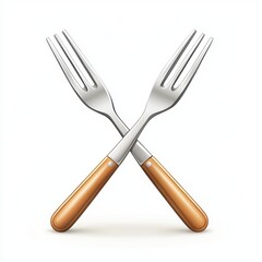 Fototapeta premium Fork and knife crossed isolated on white background