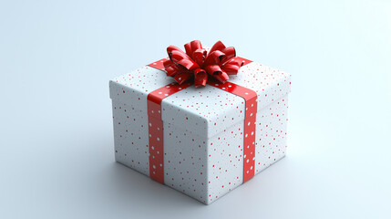 Obraz premium Gift Box on White, 3D Illustration, Centered, Even Lighting
