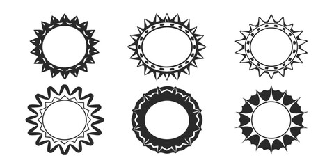 Hand-Drawn Grunge Circle Frames: Charcoal, Pencil & Chalk Border Set

