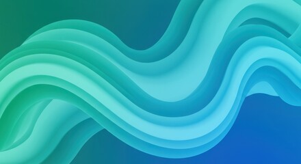 Fototapeta premium abstract waves, fluid curves, teal and blue gradients, flowing shapes, soft undulating lines, dynamic composition, smooth textures, digital art, minimalist design, aquatic theme, ethereal atmosphere, 