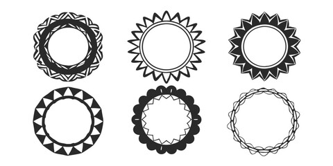 Hand-Drawn Grunge Circle Frames: Charcoal, Pencil & Chalk Border Set

