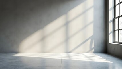 Sunlit Room Interior: Minimalist Design with Light and Shadow