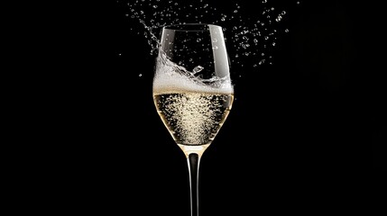 A bubbly sparkling water splash, clear droplets and fizz caught in mid-motion.