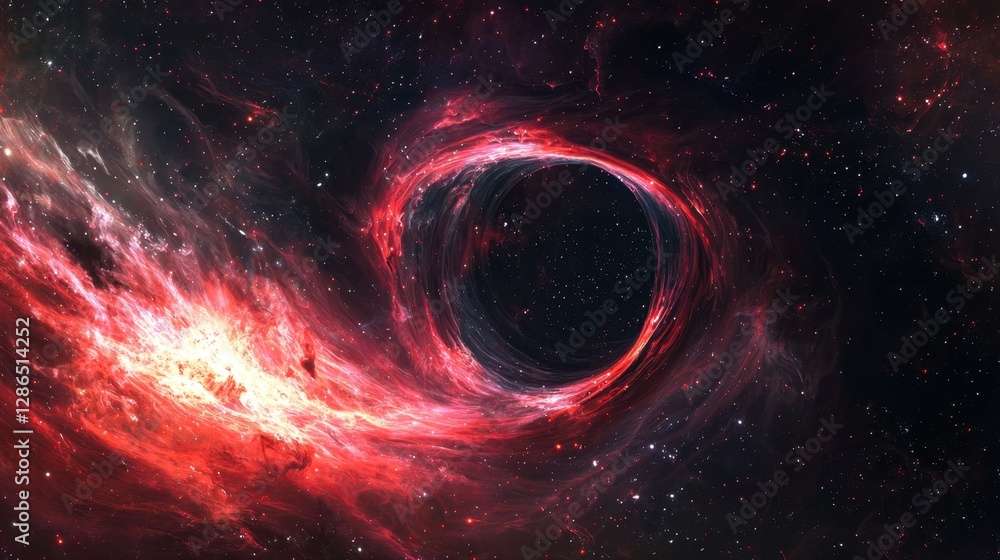 Sticker a wormhole pulses at the heart of a nebula, bending light into mesmerizing interstellar patterns