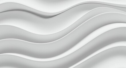 Fototapeta premium Smooth white fabric, flowing textile, gentle folds, soft waves, minimalist background, clean aesthetic, silky texture, abstract drapery, monochromatic, light and shadow play, elegant simplicity, subtl