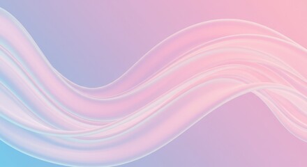 Soft pastel waves, gentle flowing curves, abstract background, pink and lavender hues, ethereal atmosphere, smooth gradients, dreamlike texture, fluid motion, delicate brushstrokes, minimalist design,