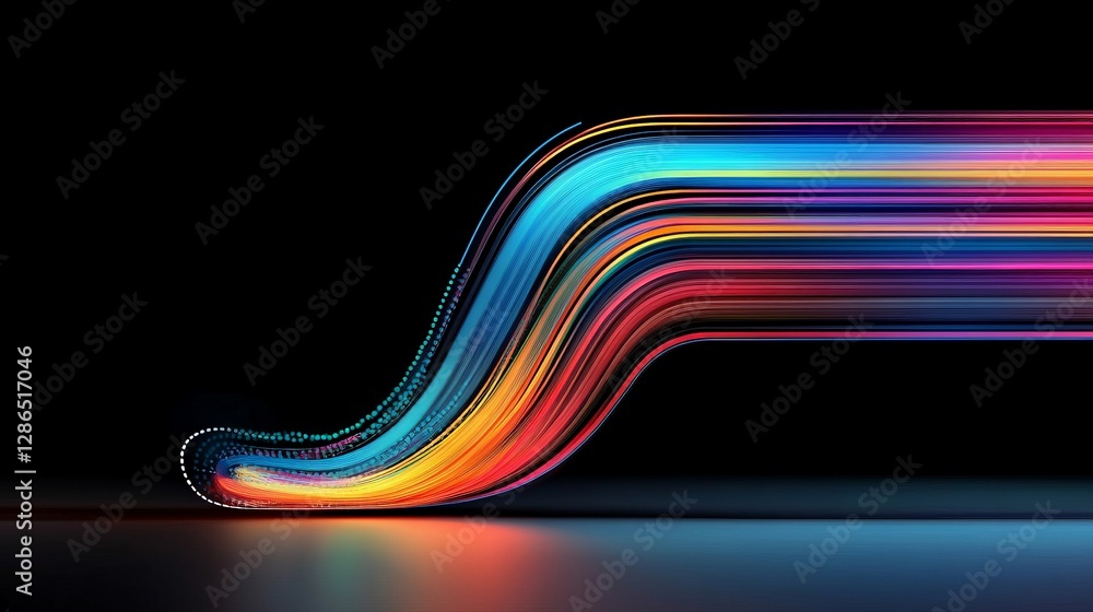 Aufkleber vibrant flowing lines with bright colors and dynamic motion effect