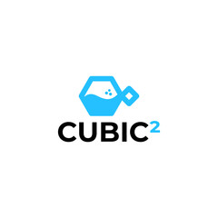 Cubic Fish Aquarium Logo Modern Clean Simple