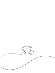 A Cup is drawn in line art. Printable art.