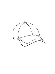 The hat is drawn in one line. Printable art.