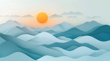 Soothing Paper Terrain with Soft Sunshine