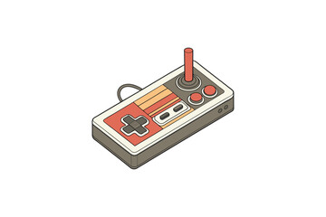 retro game controller vector art illustration