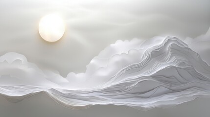 Fototapeta premium Quiet Ridge Line Cut from Paper