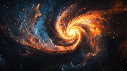  A massive cosmic storm twists a nebula into hypnotic fractal spirals, forming breathtaking celestial waves © Kan