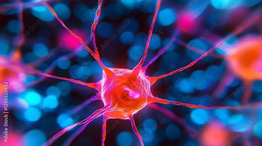 Poster glowing neural connections:a digital visualization of intricate technological interactions