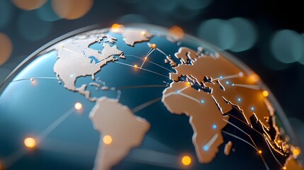 Futuristic holographic world map visualization showcasing the dynamic nature of global marketing networks social media trends and AI driven customer engagement solutions