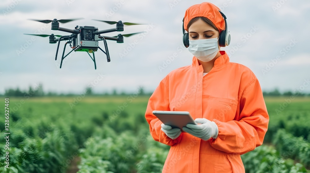 Poster iot-powered drone monitoring agricultural fields for smart farming progress