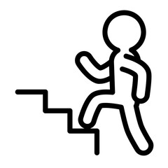 Climbing stairs Icon with Outline