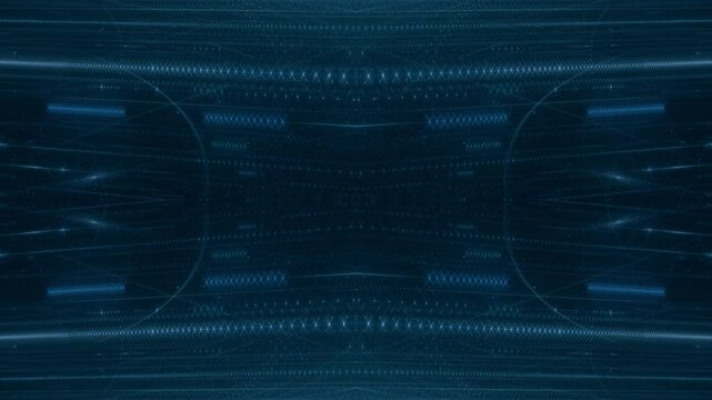 leuchtende Lichtpunkte bewegen sich langsam Richtung Zentrum, digitaler Datentransfer, Algorithmus, Internet, Energie, Datenfluss, Geschwindigkeit, Wandel, Austausch, braun, orange