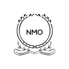 NMO creative minimalist letter logo.